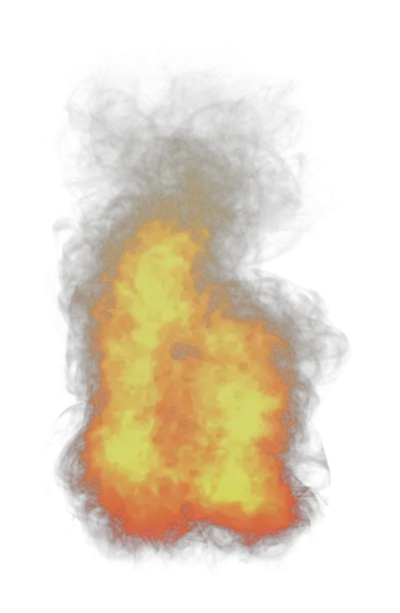 Burning Fire with Smoke