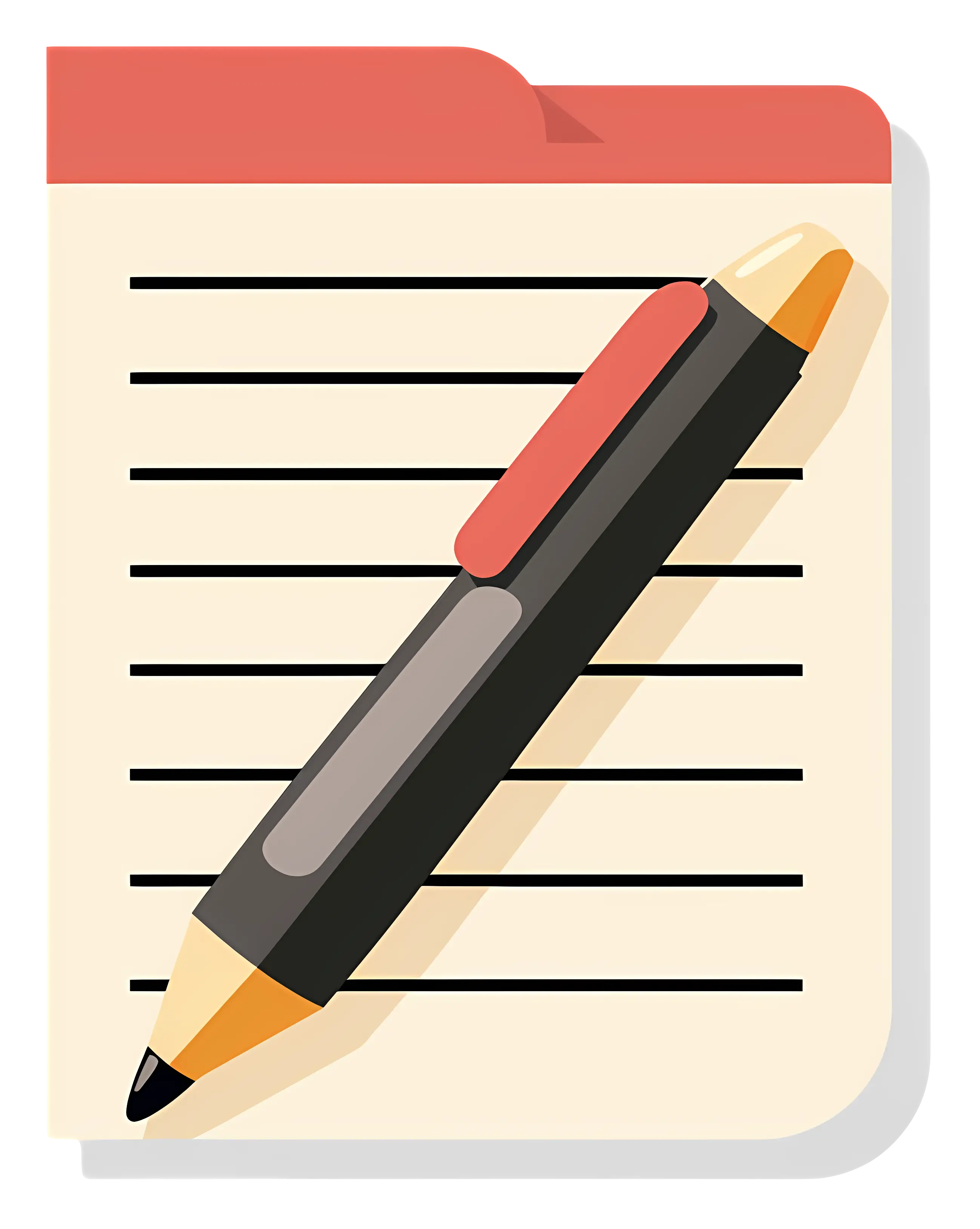 Notepad and Pen Illustration
