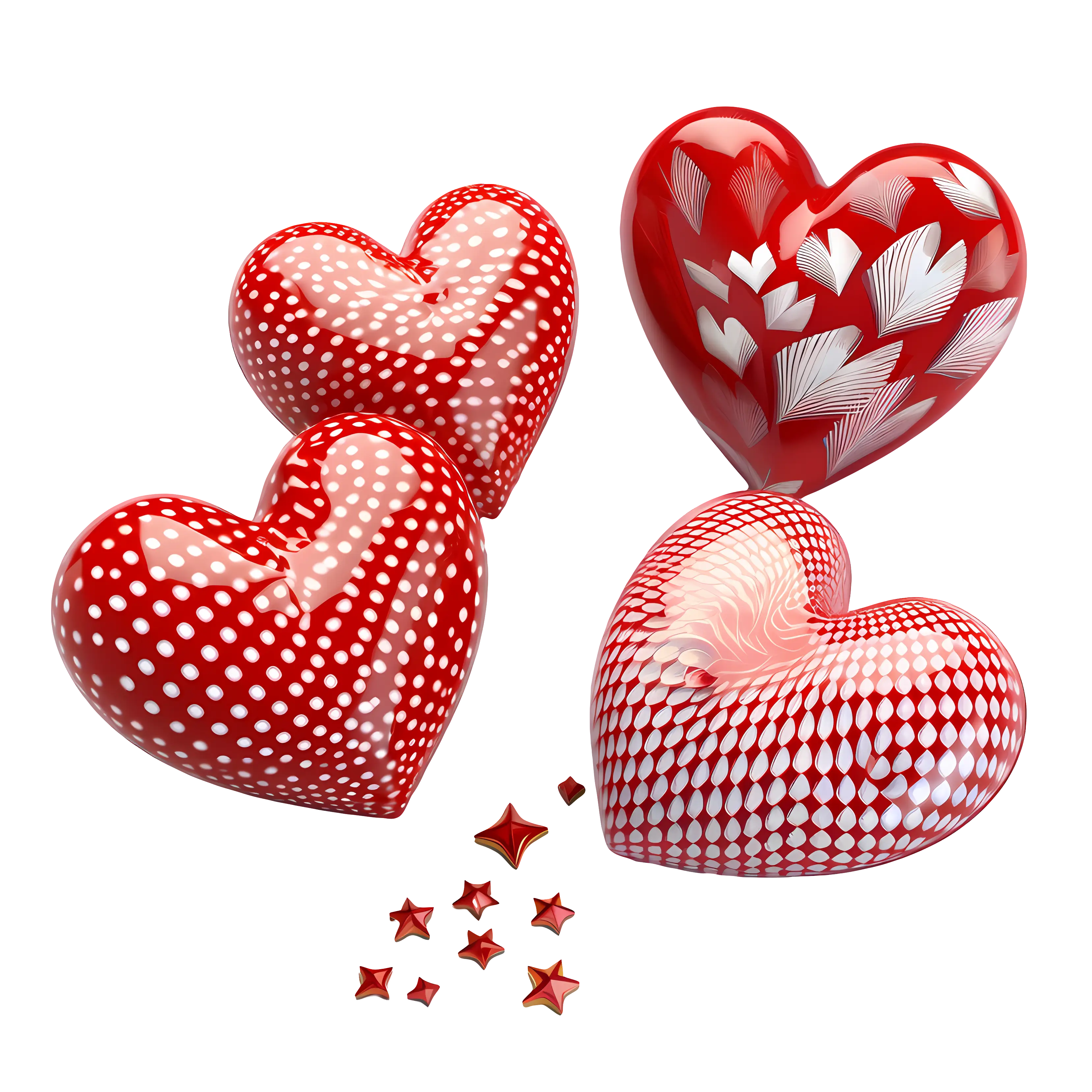 Red Decorative Hearts for Valentine’s Day