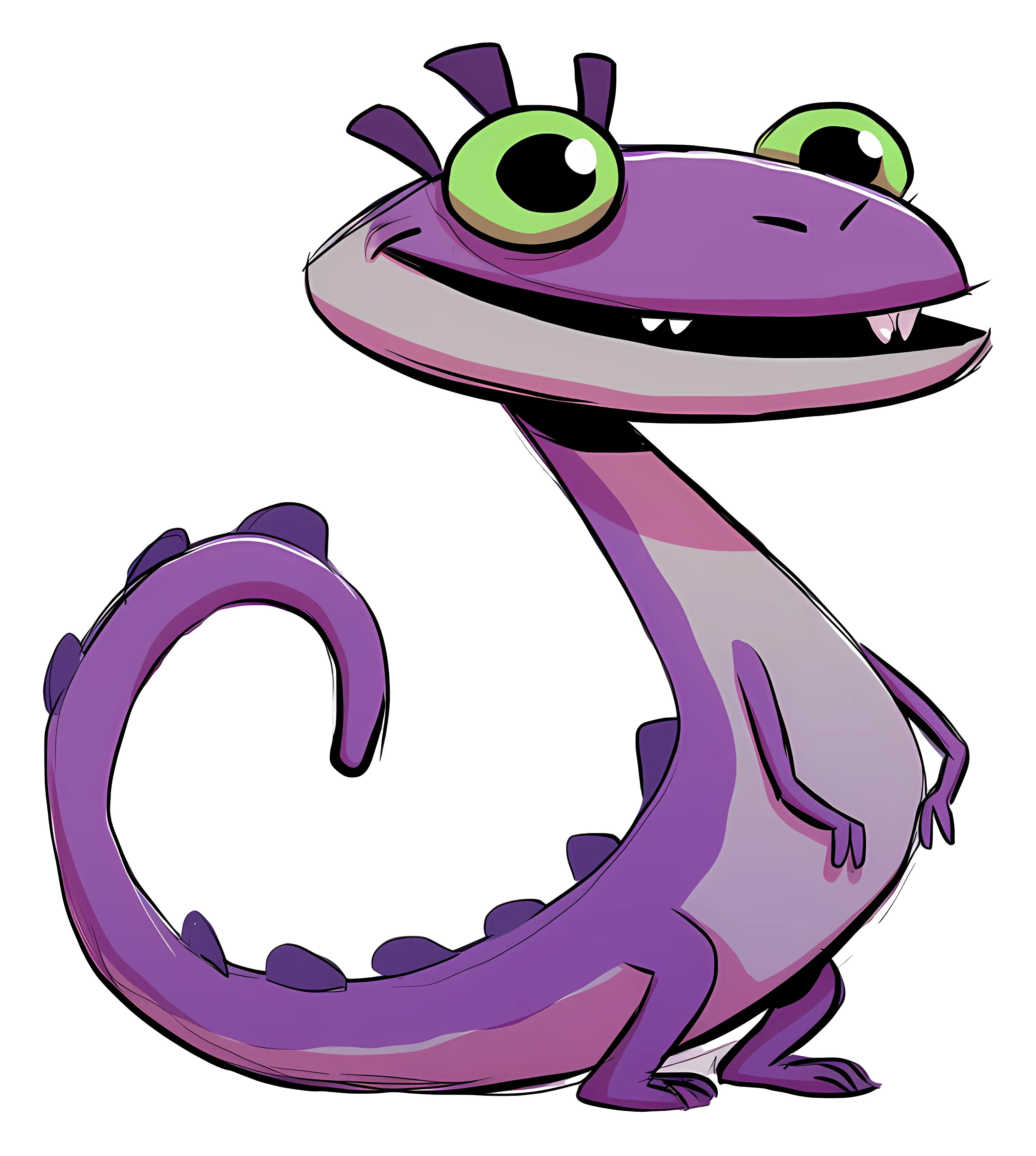 Cartoon Lizard with Big Eyes