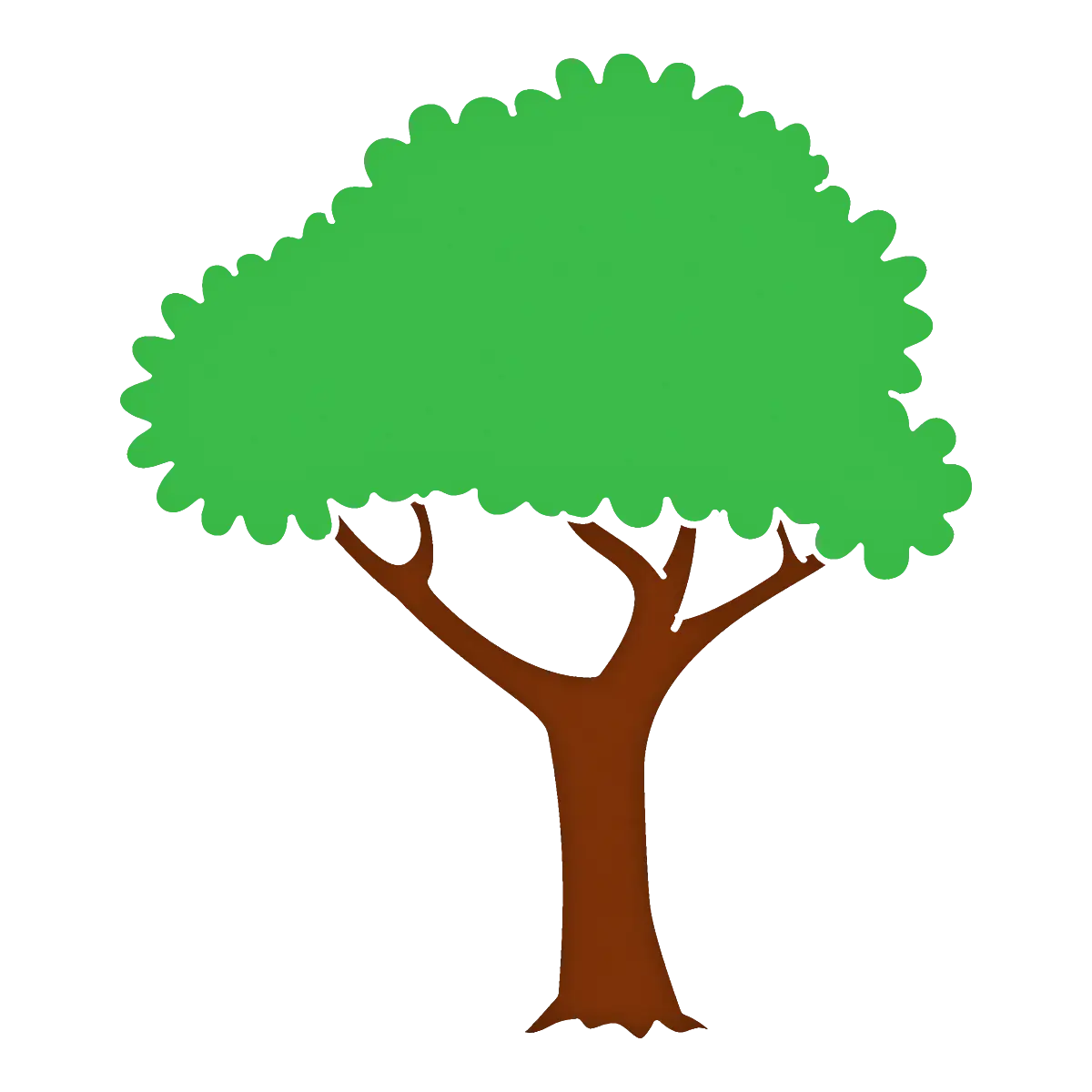Simple Green Cartoon Tree Illustration