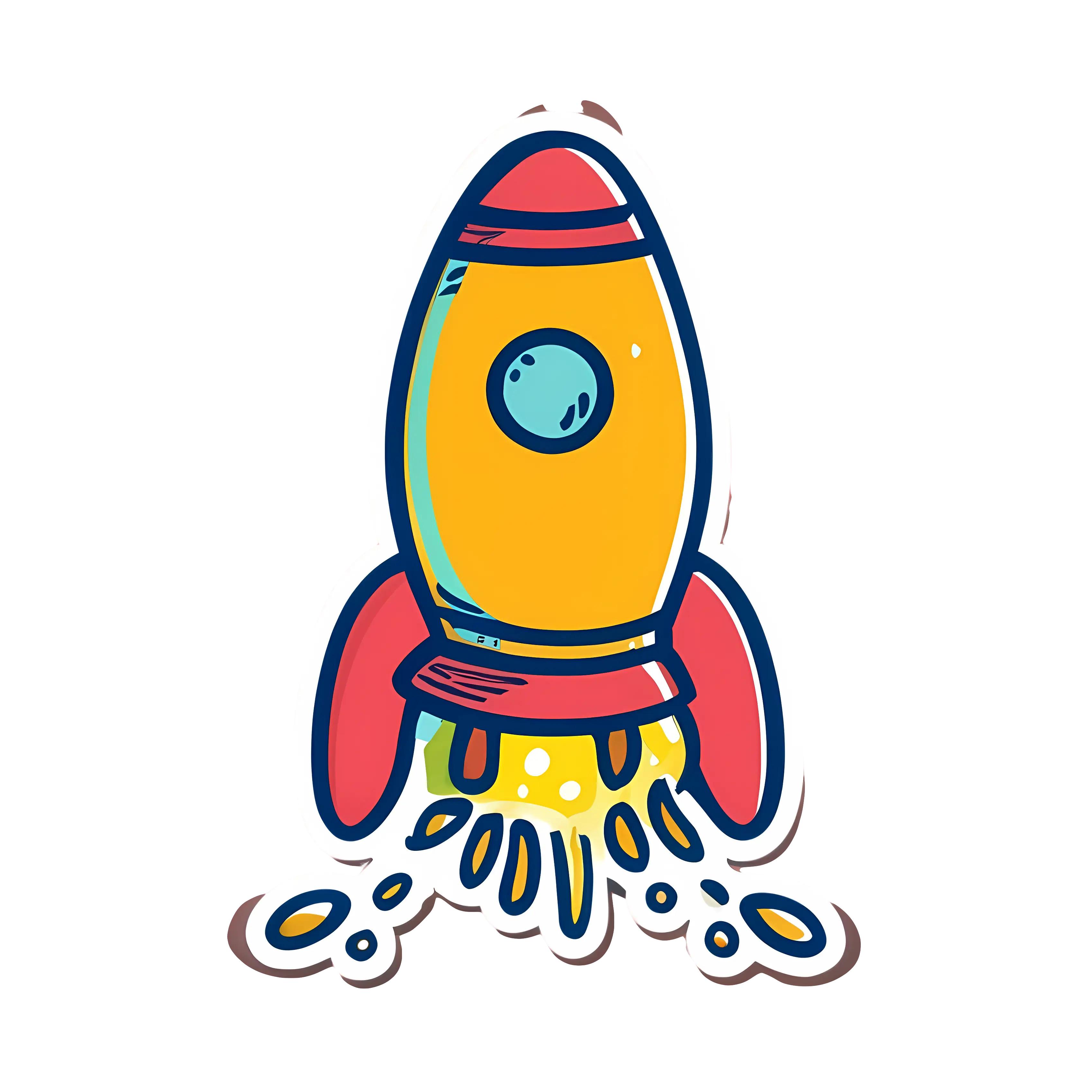 Bright Cartoon Rocket Design for Kids