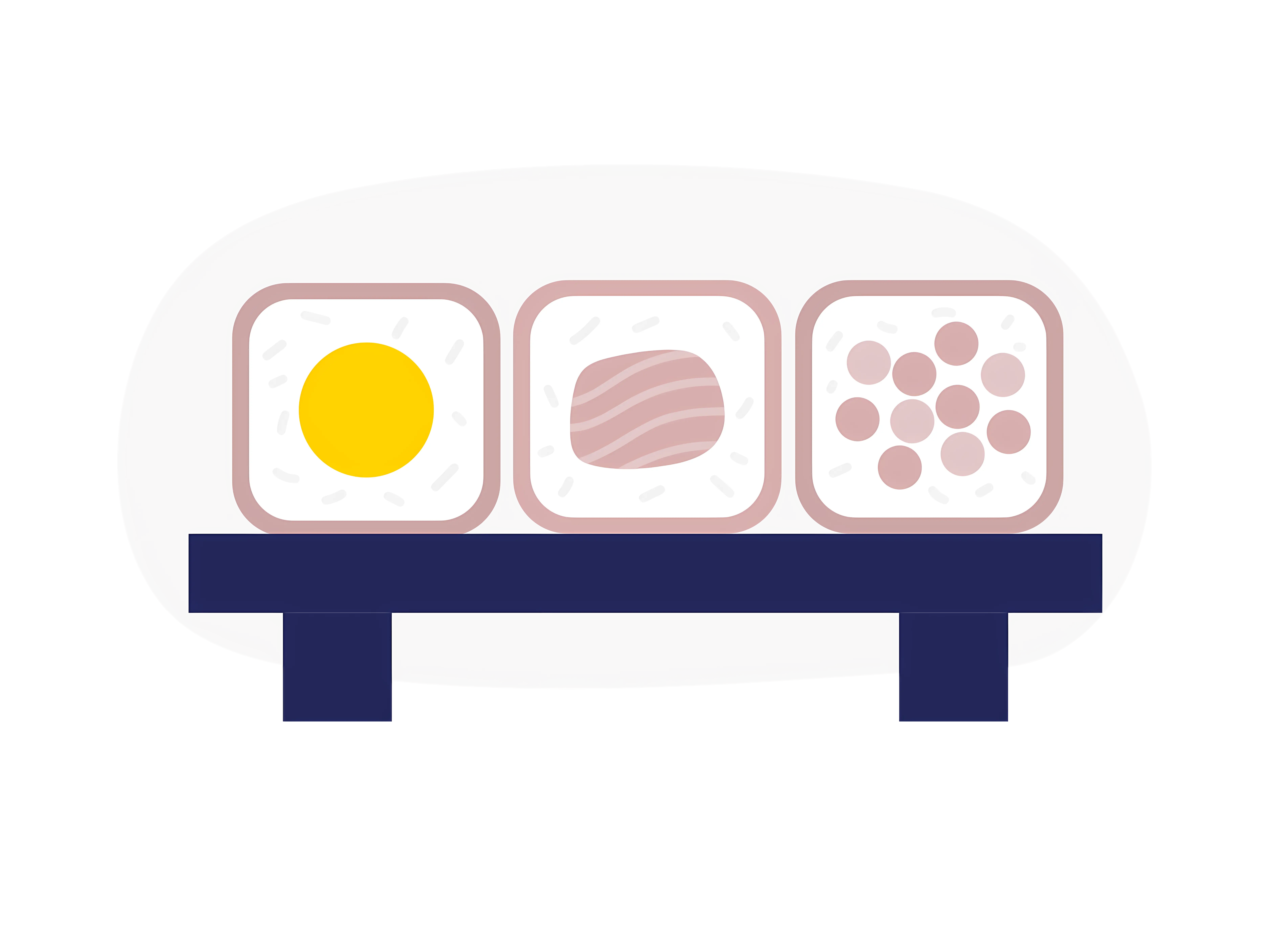 Minimal Sushi Set Illustration with Rolls