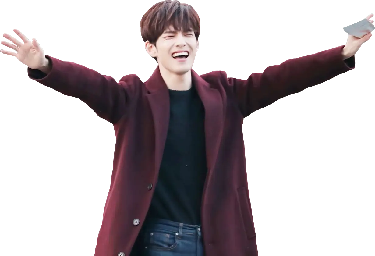 Smiling Man with Arms Outstretched