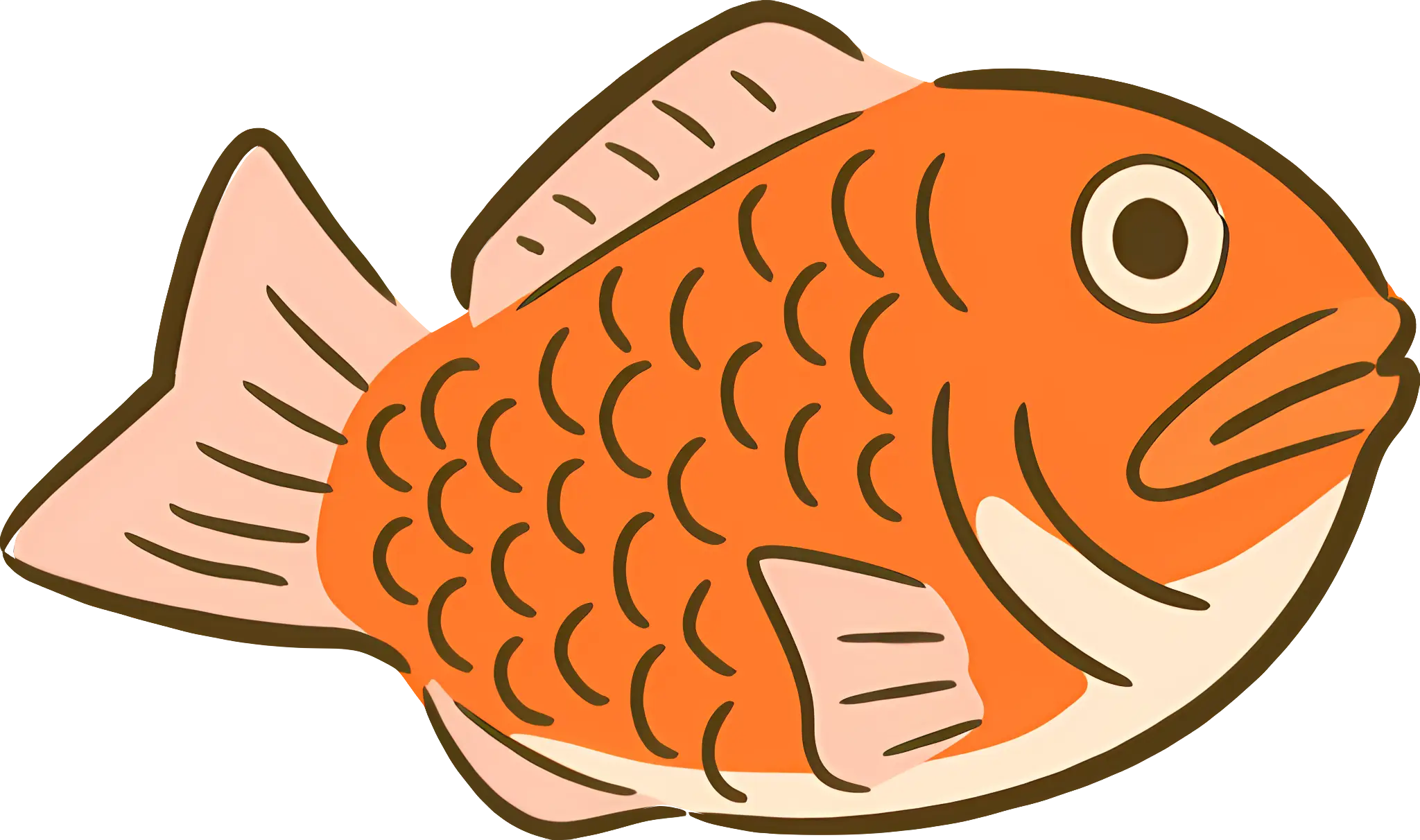 Playful Orange Cartoon Fish Illustration