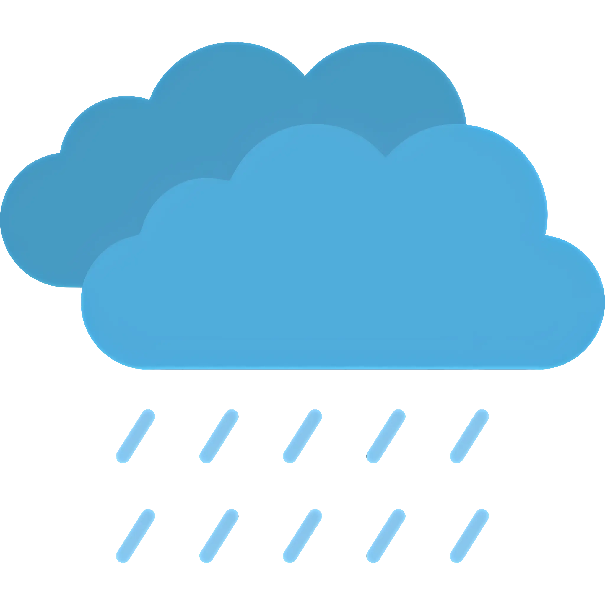 Rainy Clouds Weather Icon in Blue