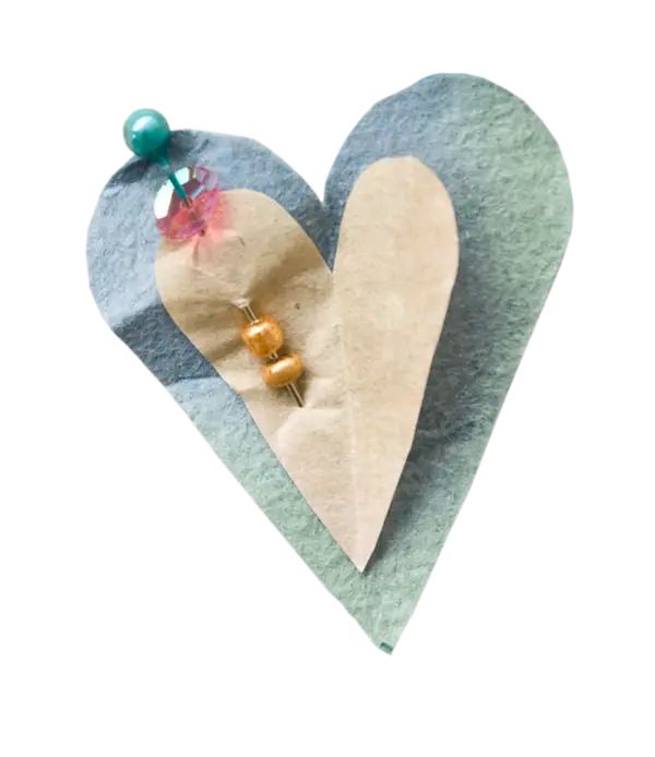 Handmade Paper Heart with Pin