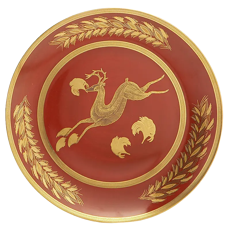 Red and Gold Decorative Plate