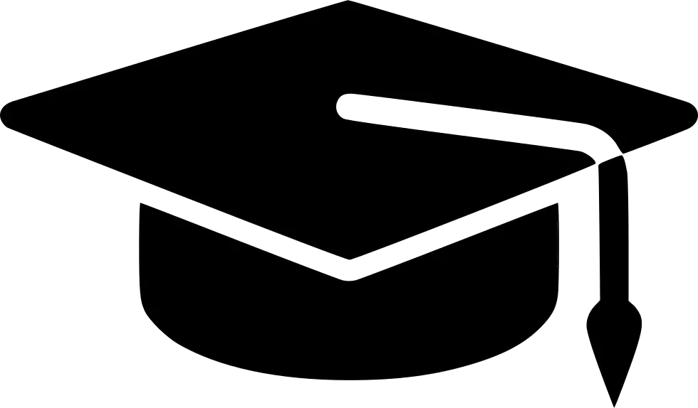 Solid Black Graduation Cap Icon