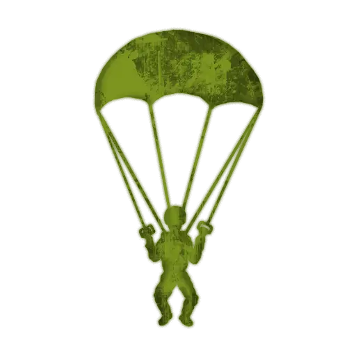 Green Parachute with Skydiver