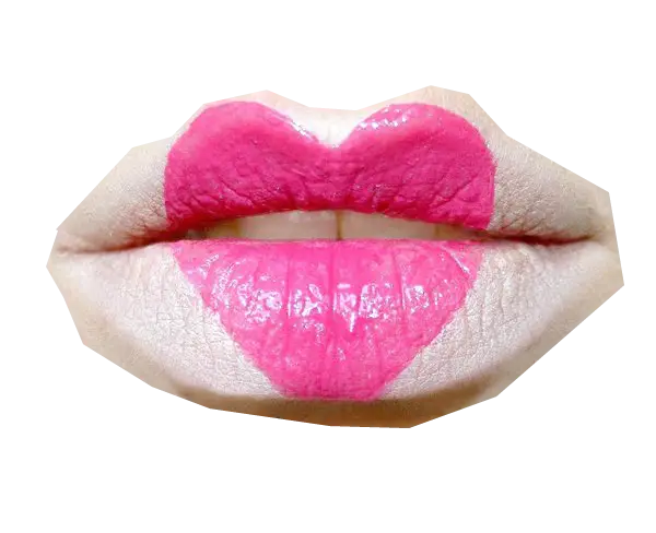 Pink Heart Lips Makeup Design