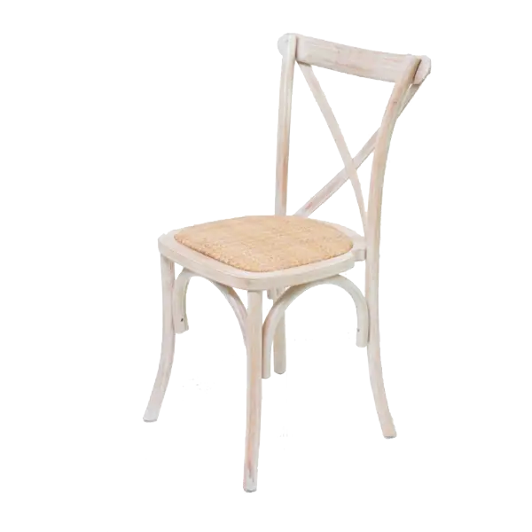 Rustic Wooden Chair with Rounded Seat