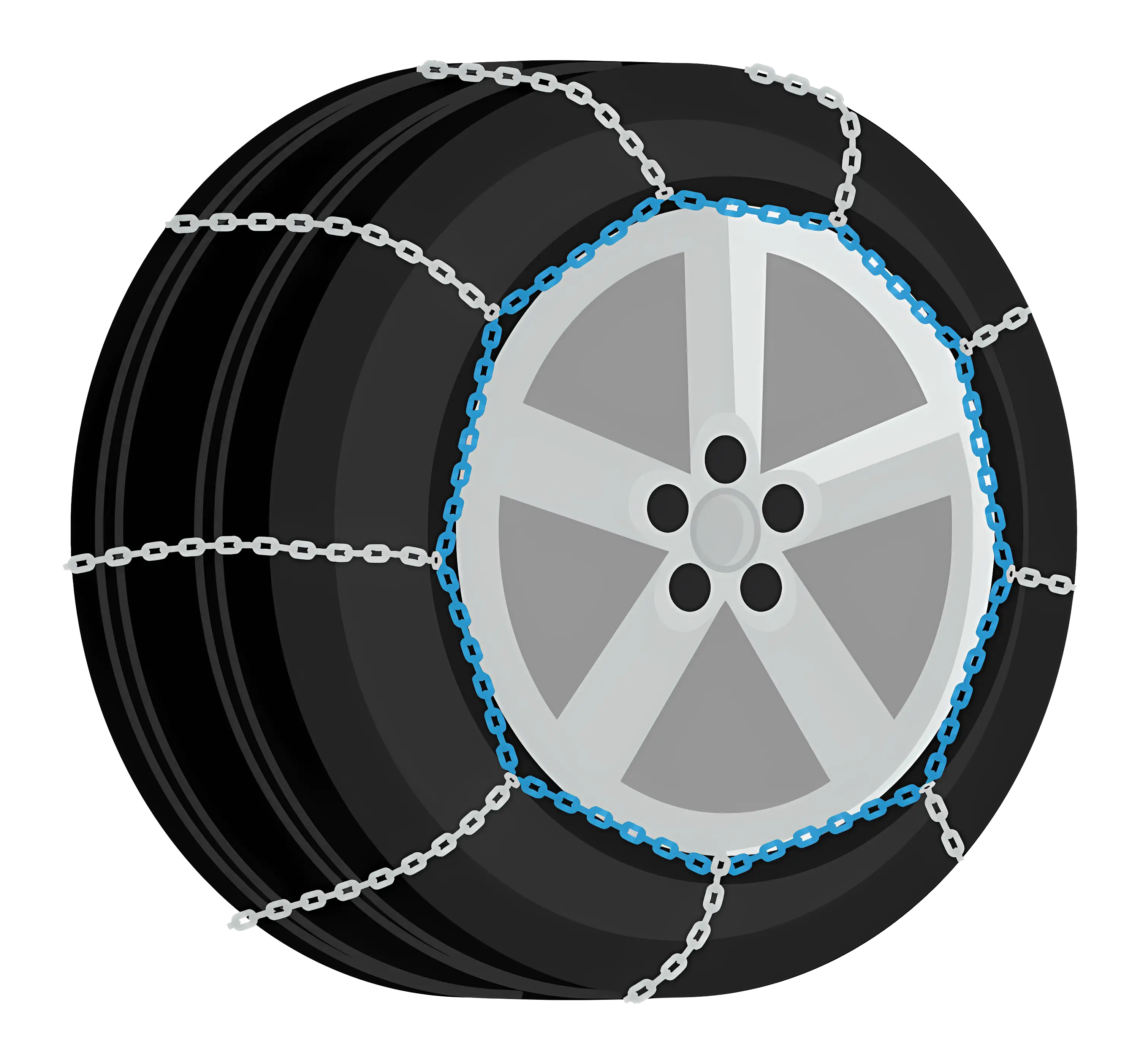 Tire with Snow Chains