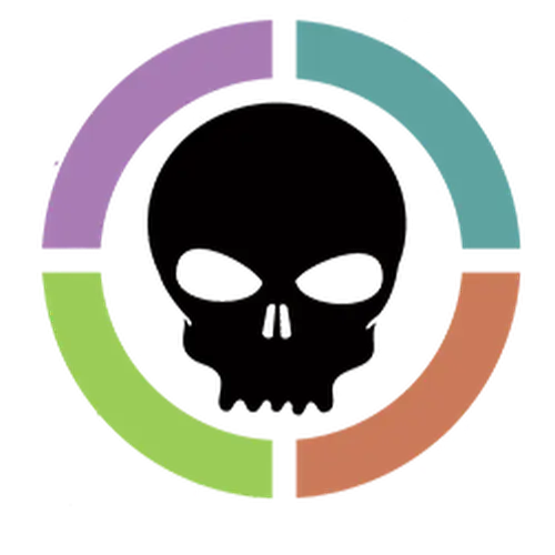 Colorful Circle Skull Icon