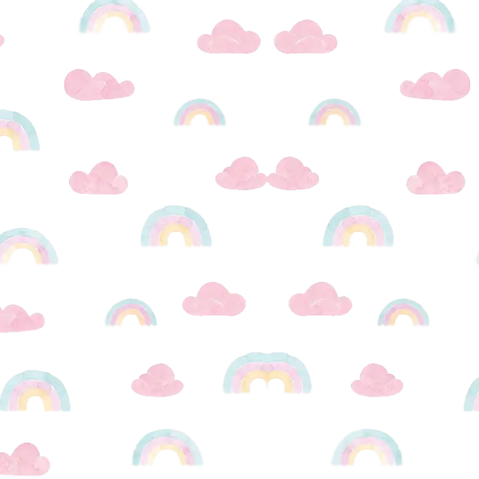 Rainbows and Clouds Pattern
