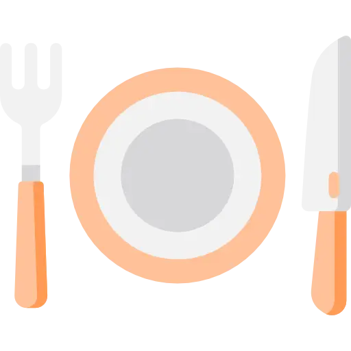 Plate with Fork and Knife Illustration
