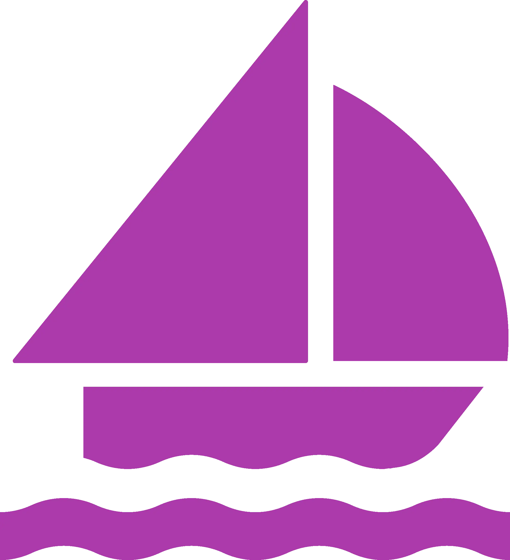 Purple Sailboat on Water