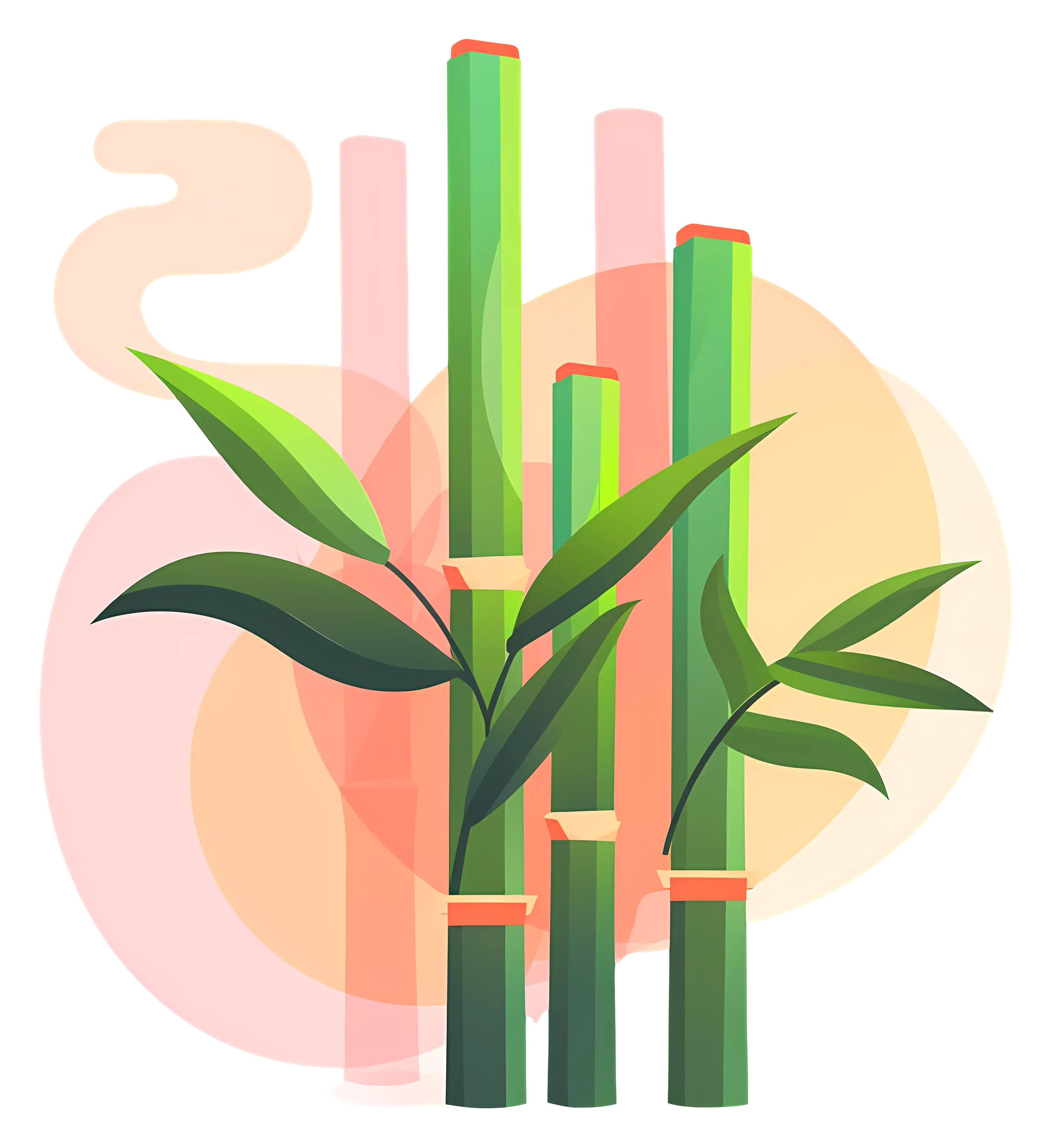 Green Bamboo Stalks