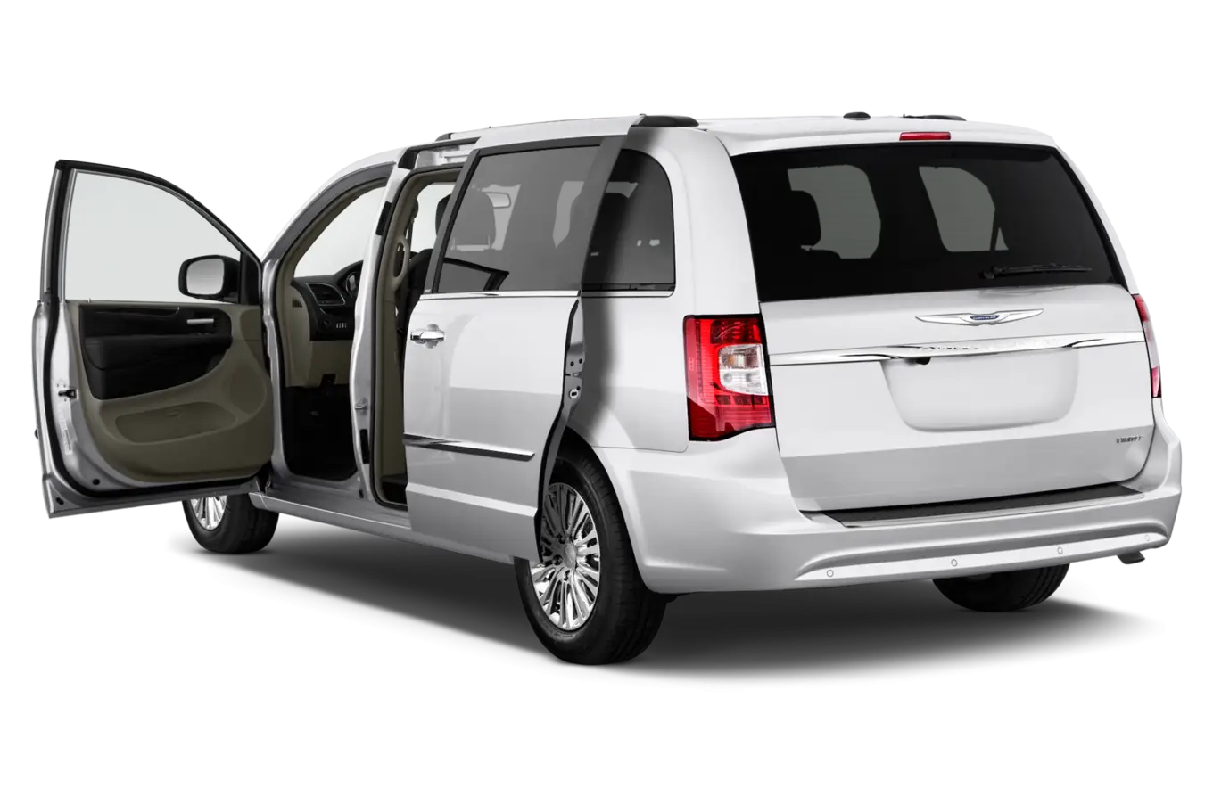 Silver Minivan with Open Doors