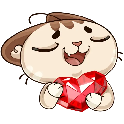 Cute Cat Holding a Heart