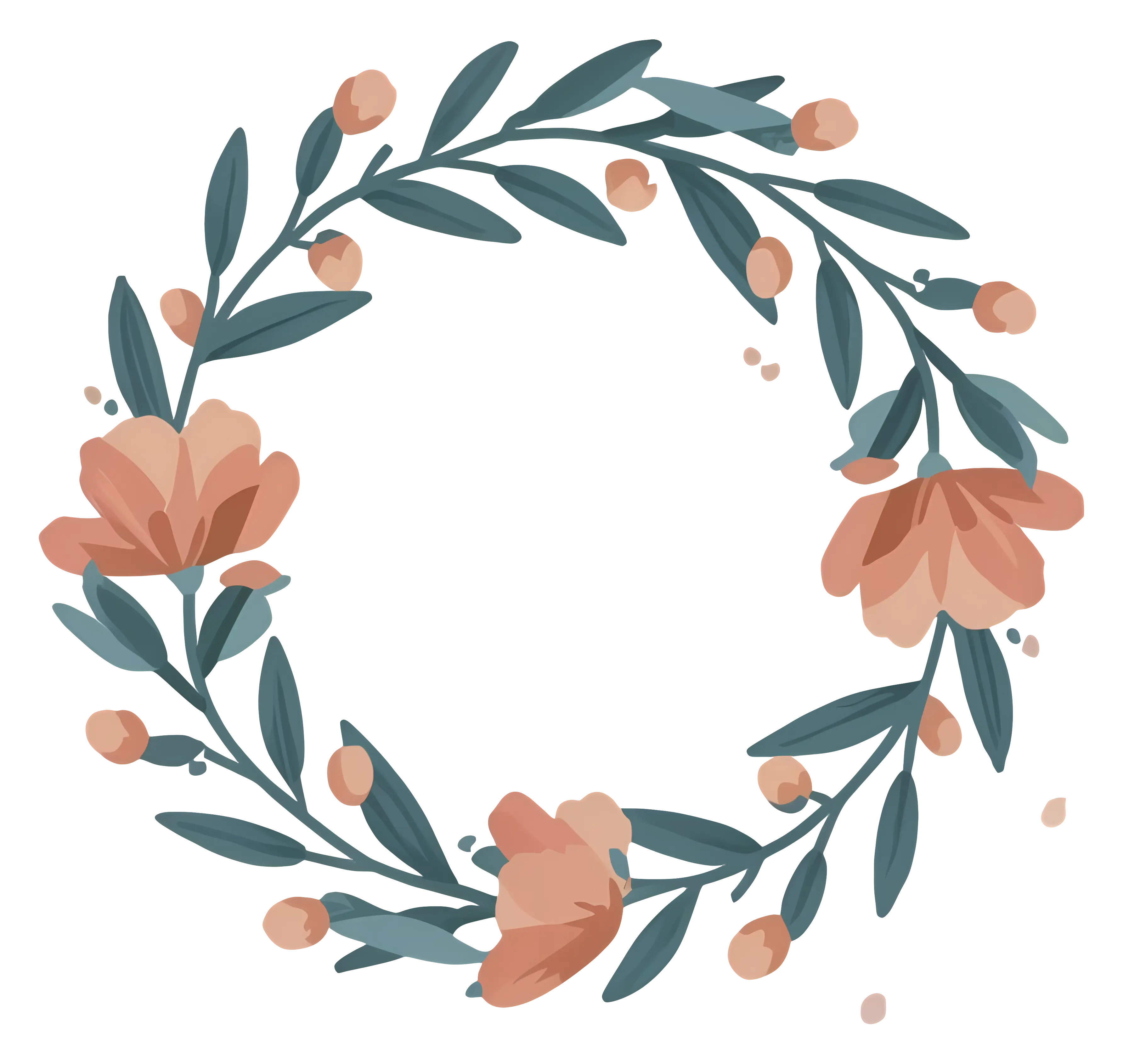 Decorative Floral Wreath with Pastel Colors
