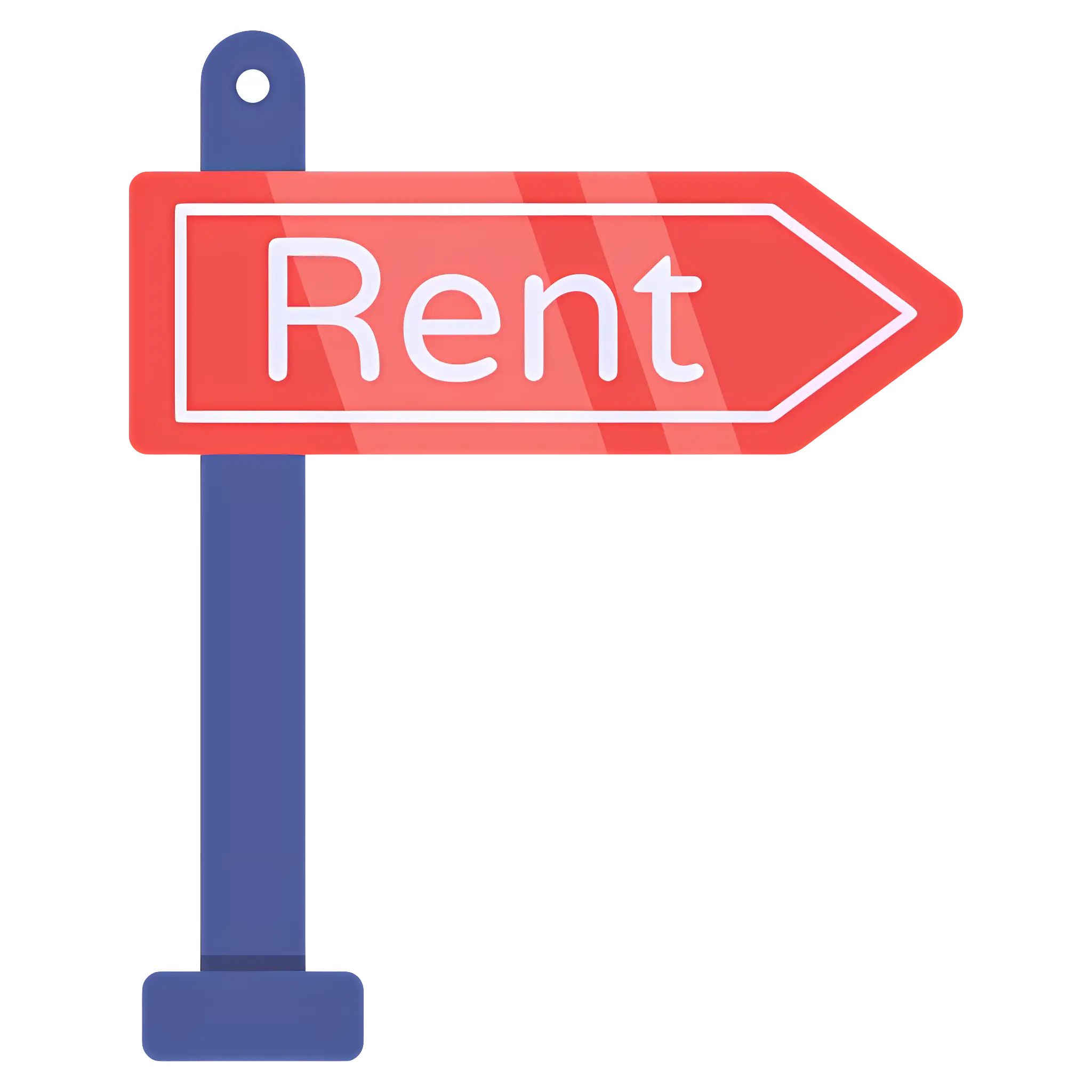 Real Estate Rent Signboard with Direction Arrow