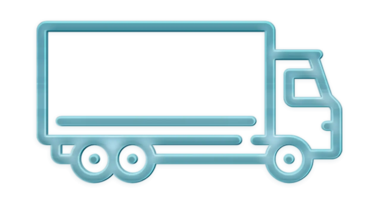 Blue Neon Truck Icon Design