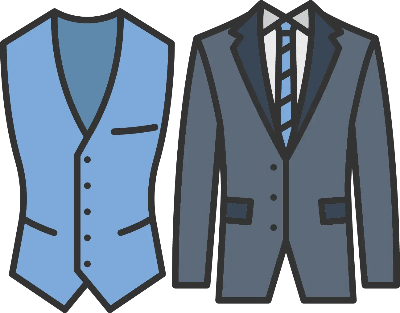 Formal Suit and Vest Illustration