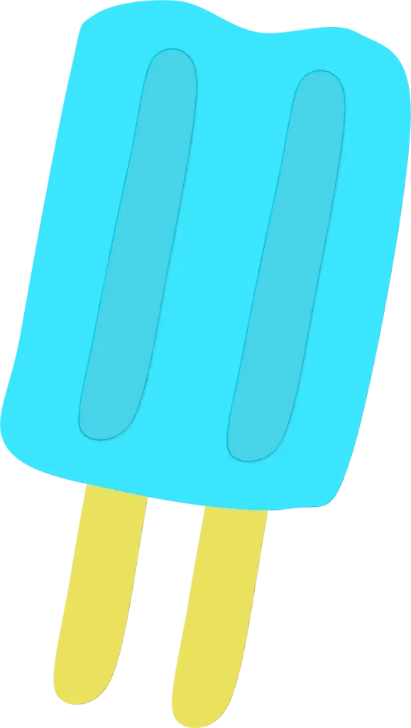 Blue Popsicle with Yellow Sticks Illustration