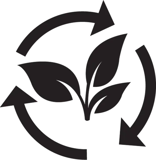 Recycling Symbol with Leaves for Eco-Friendly Concept