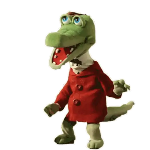 Green Crocodile Character in Red Coat