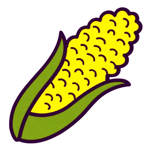 Illustrated Yellow Corn on Cob