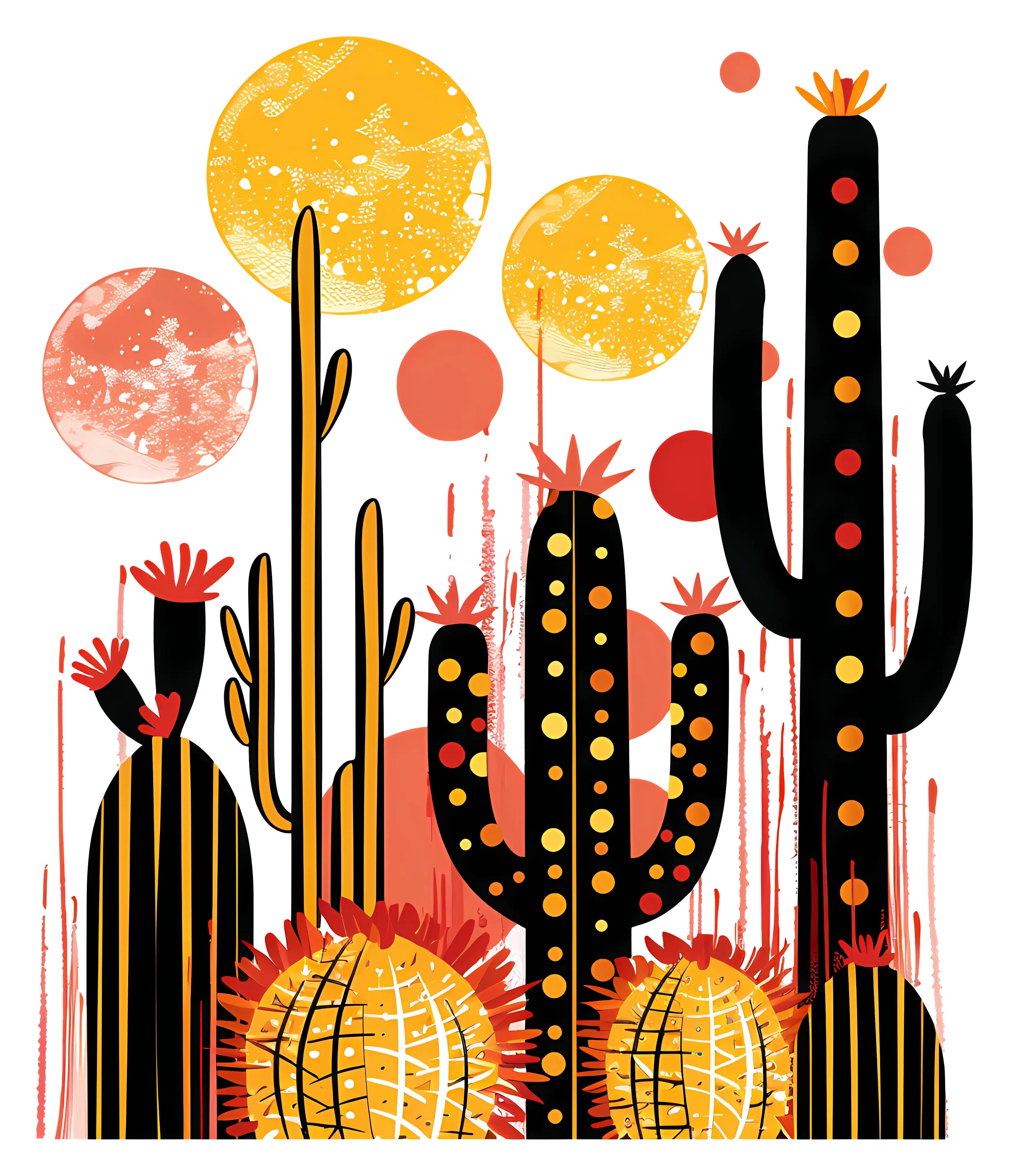 Colorful Cactus Illustration