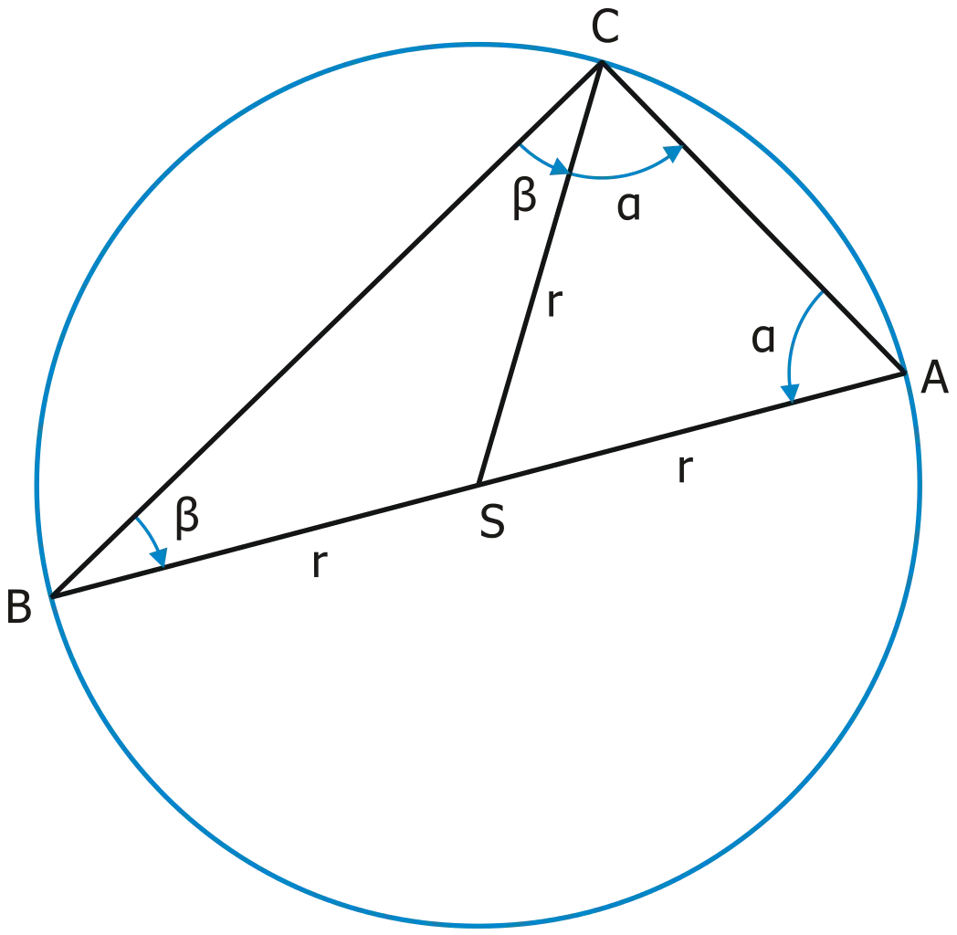 Geometry Diagram: Triangle Inscribed in Circle