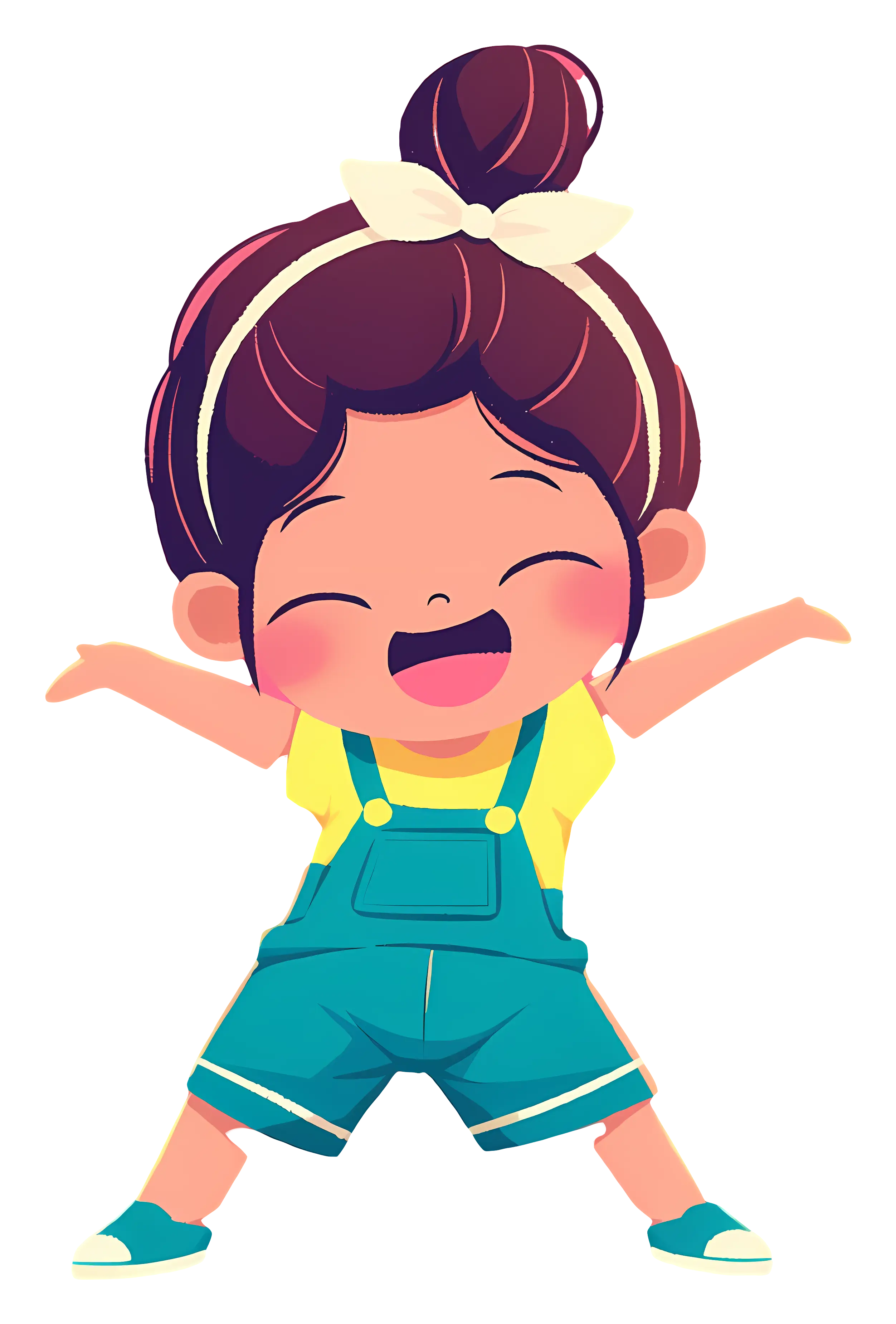 Cheerful Cartoon Girl Illustration