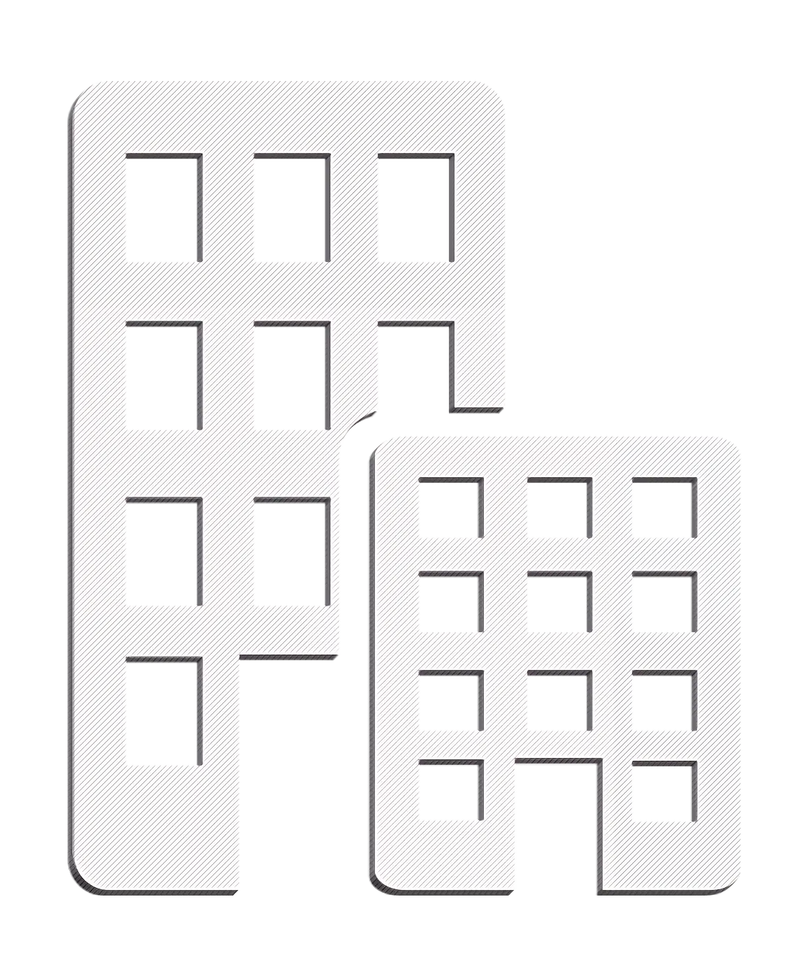 Simplistic White Building Icons