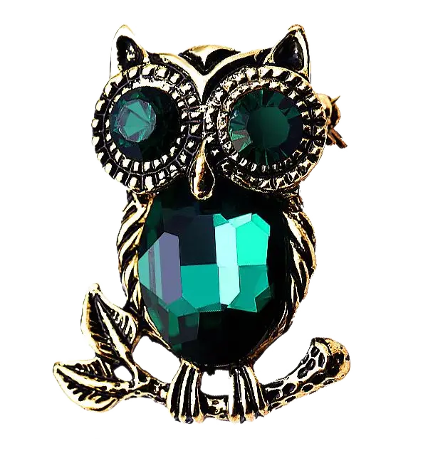 Sparkling Owl Brooch