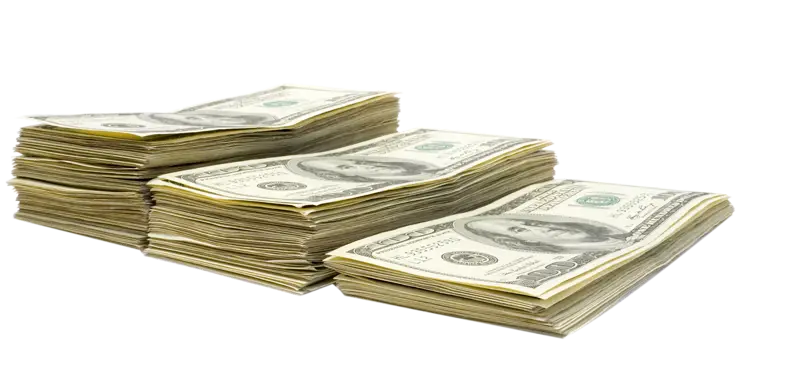 Stacks of Dollar Bills Representing Wealth
