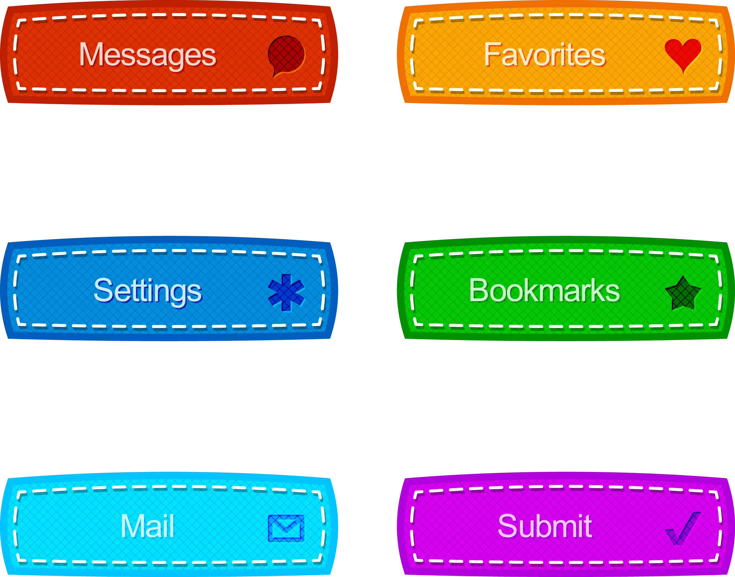 Colorful Web Interface Buttons