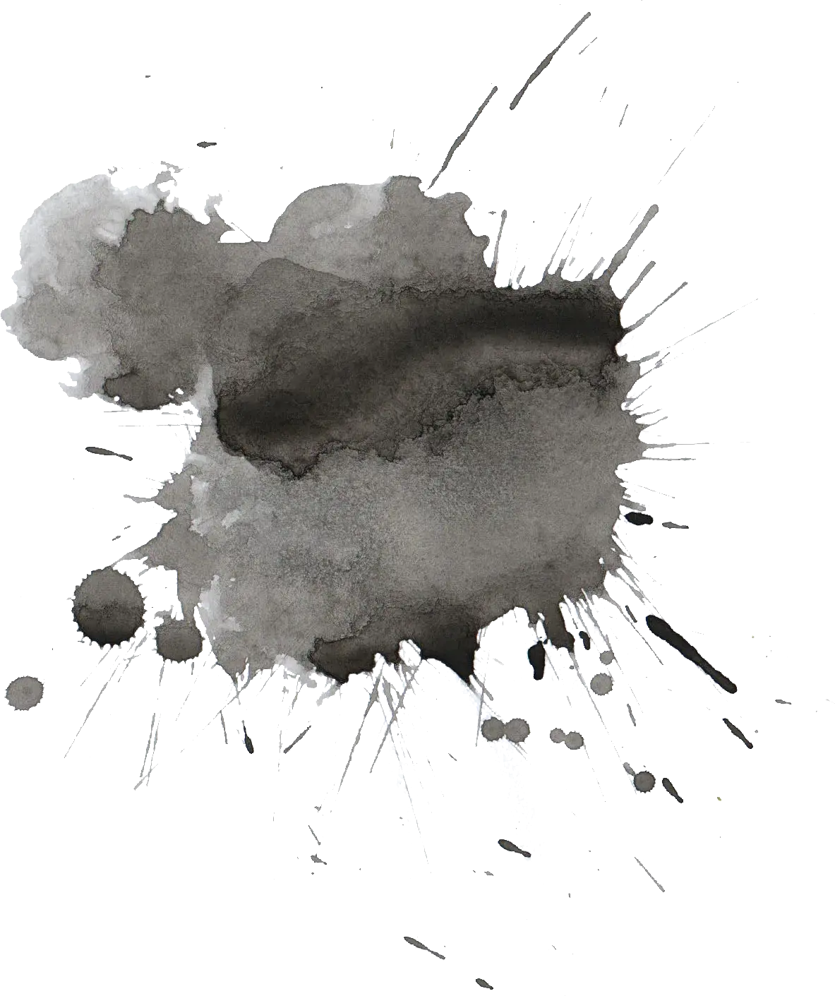 Black Watercolor Splatter Illustration