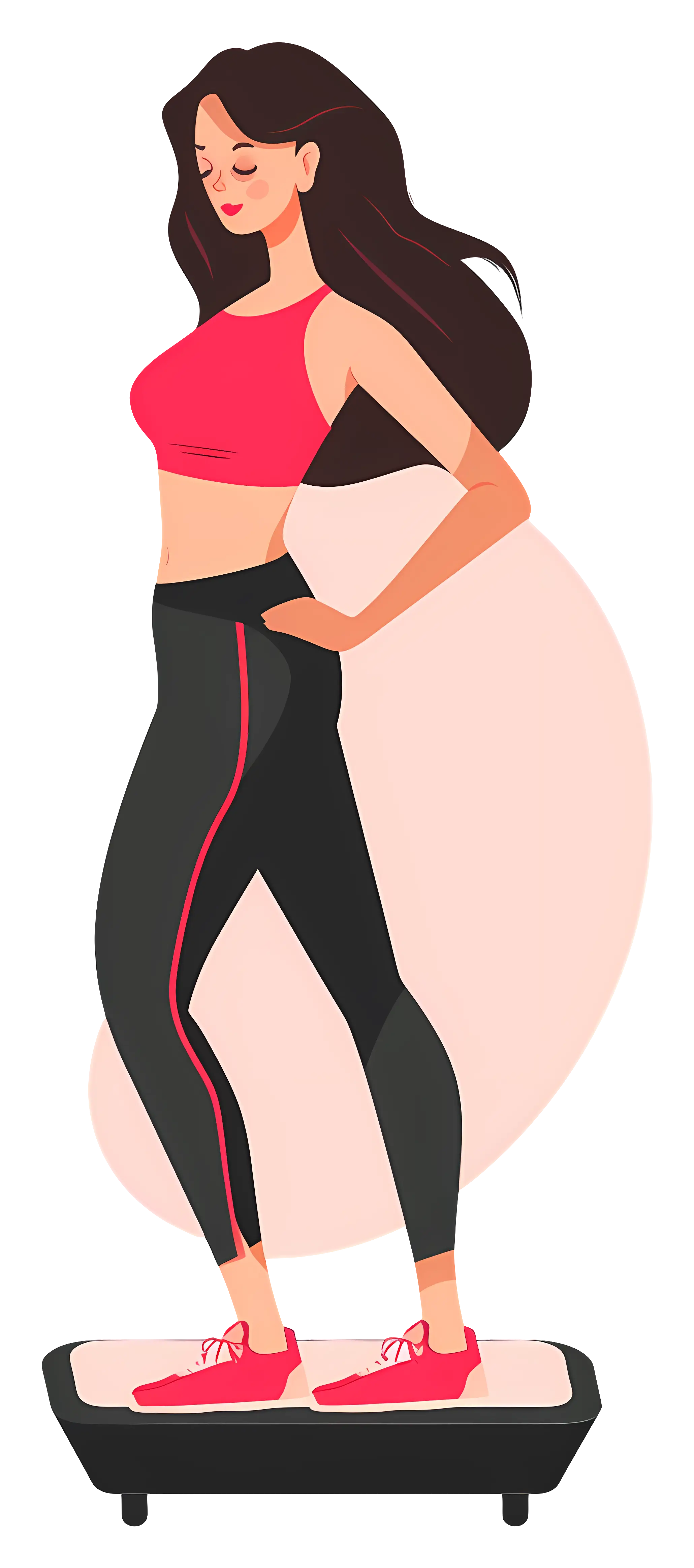 Woman Exercising in Gym