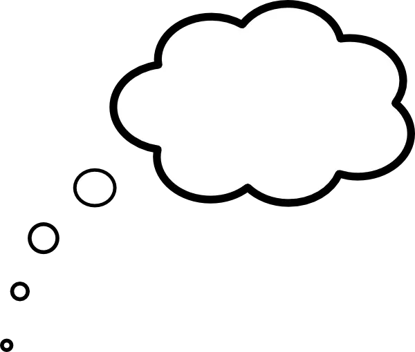 Black and White Thought Bubble Icon
