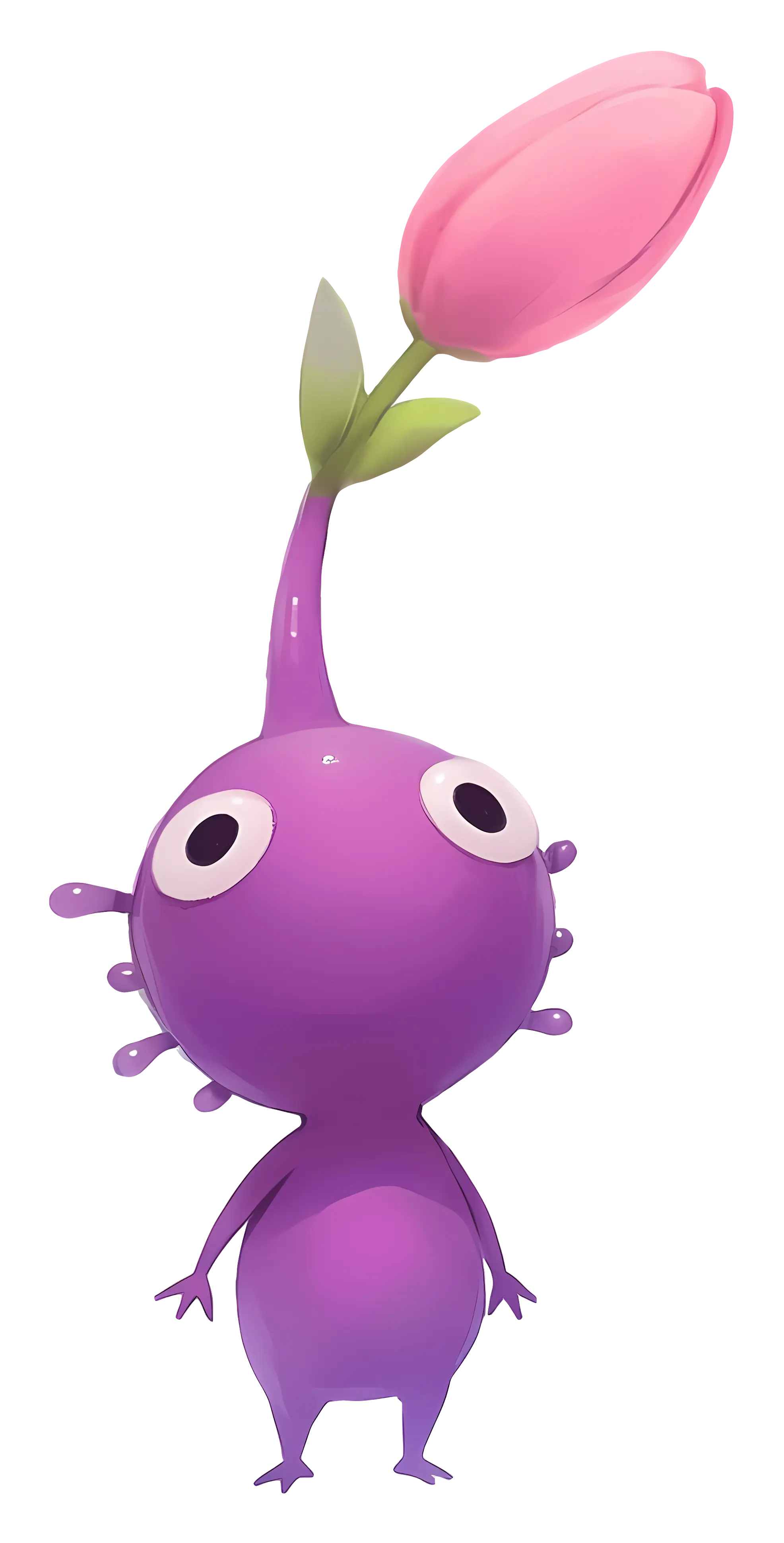 Whimsical Purple Creature with Flower