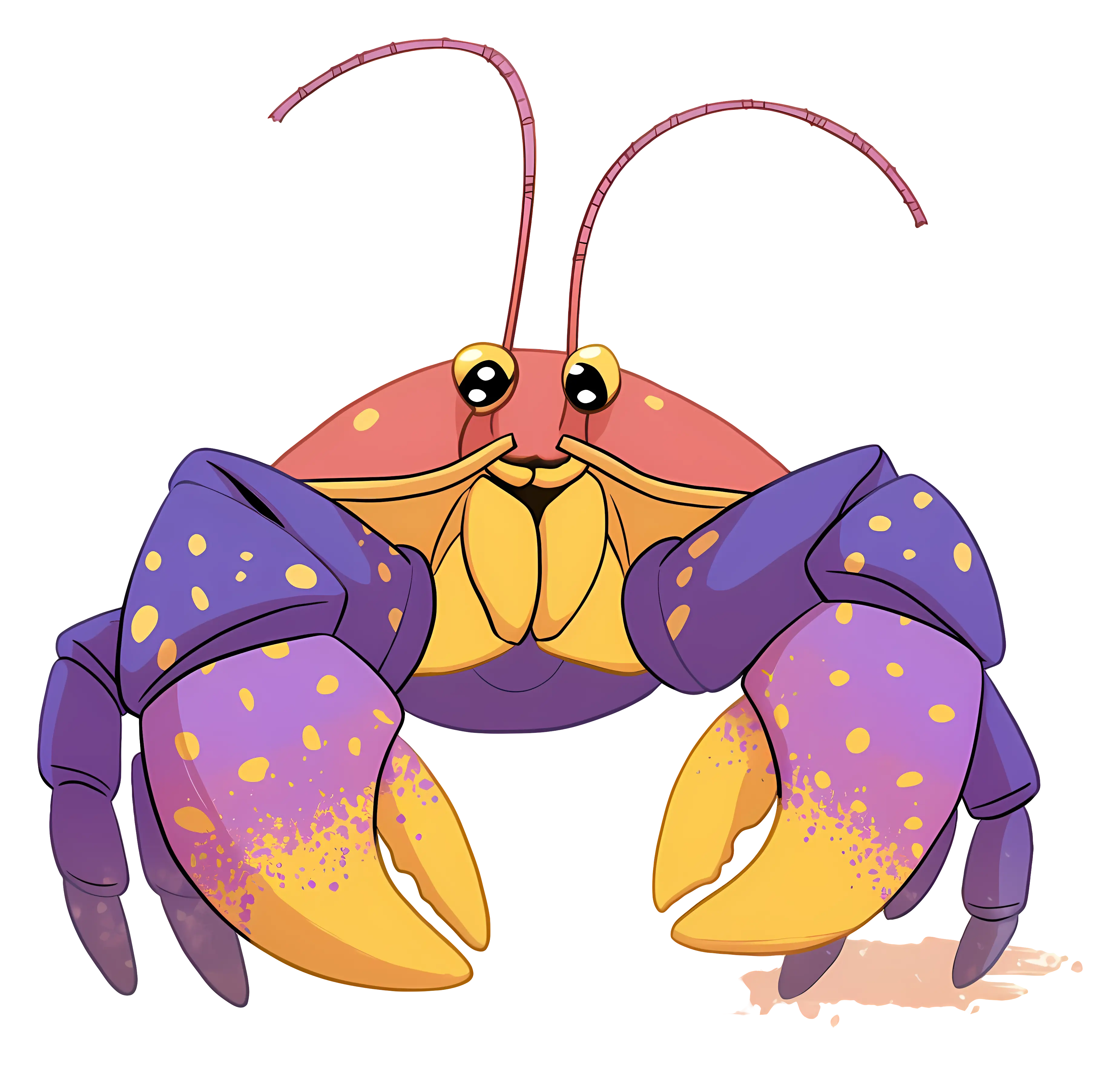 Adorable Cartoon Crab Illustration