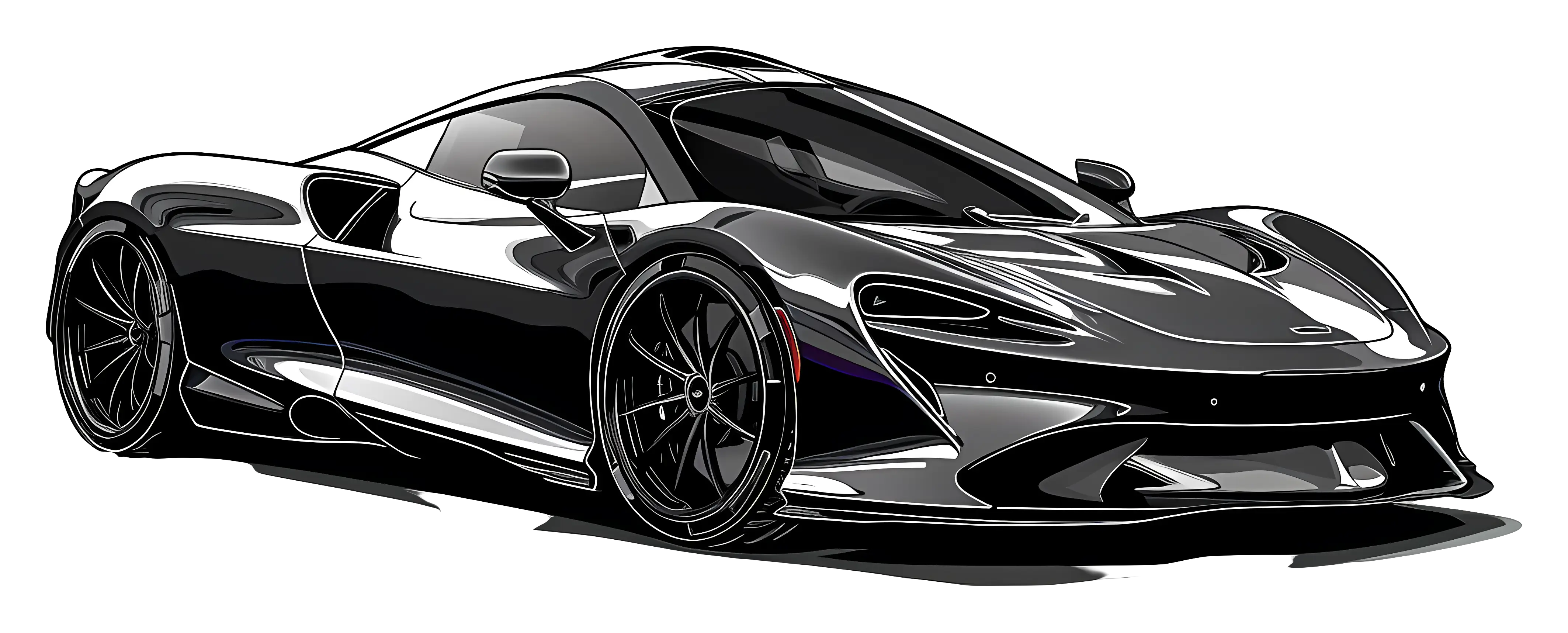 Black Stylish Sports Car Illustration