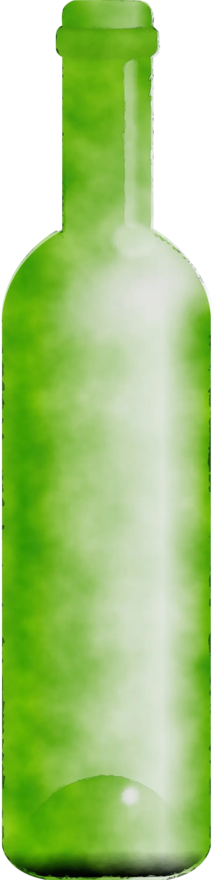 Tall Green Glass Bottle Illustration