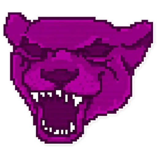 Pixelated Purple Panther Digital Art