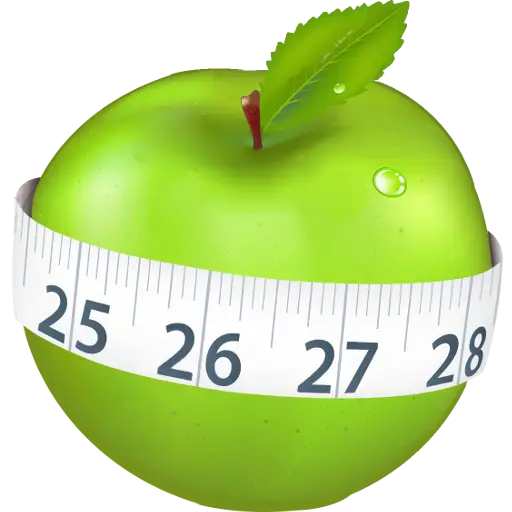 Green Apple with Measuring Tape for Fitness