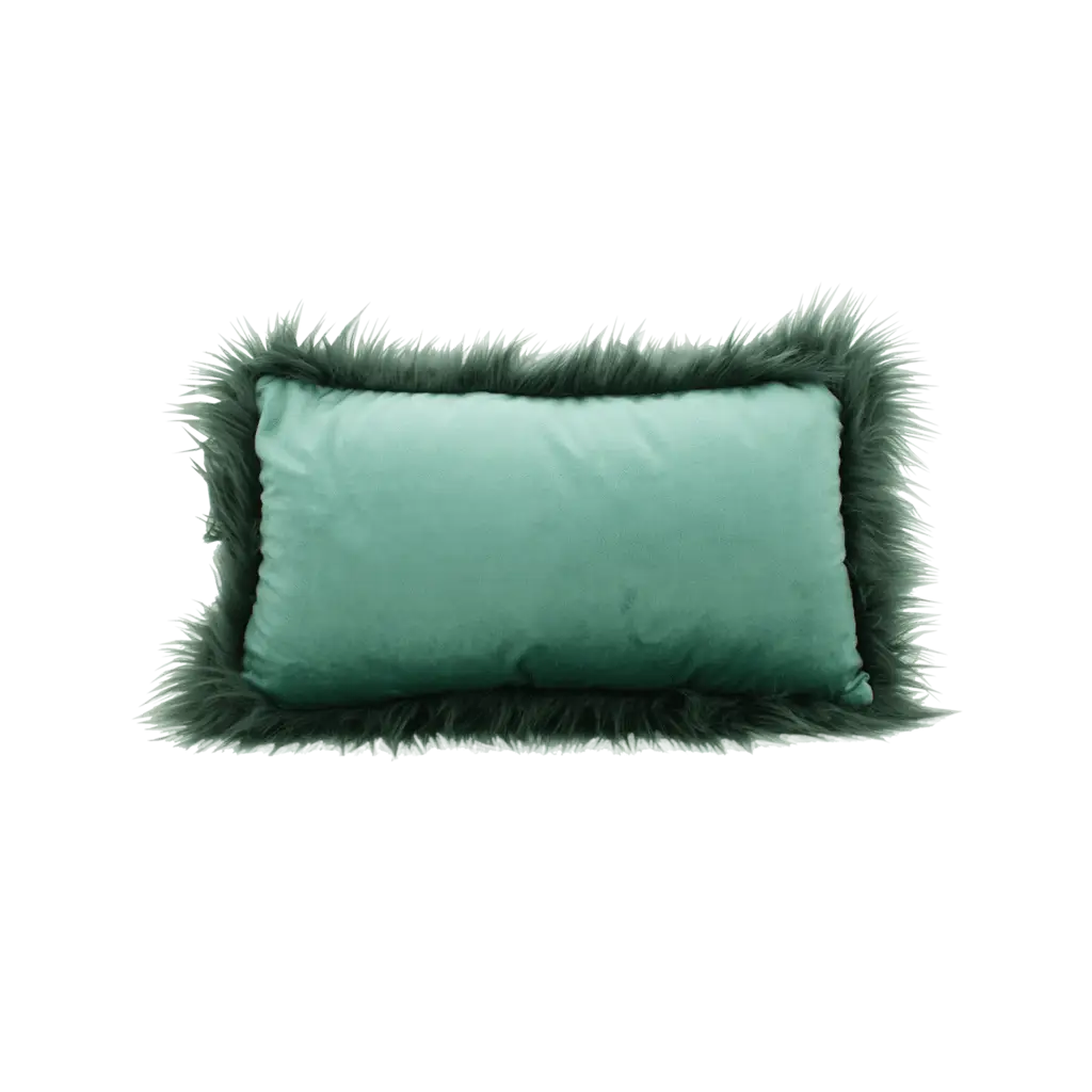 Fluffy Green Pillow for Home Decor