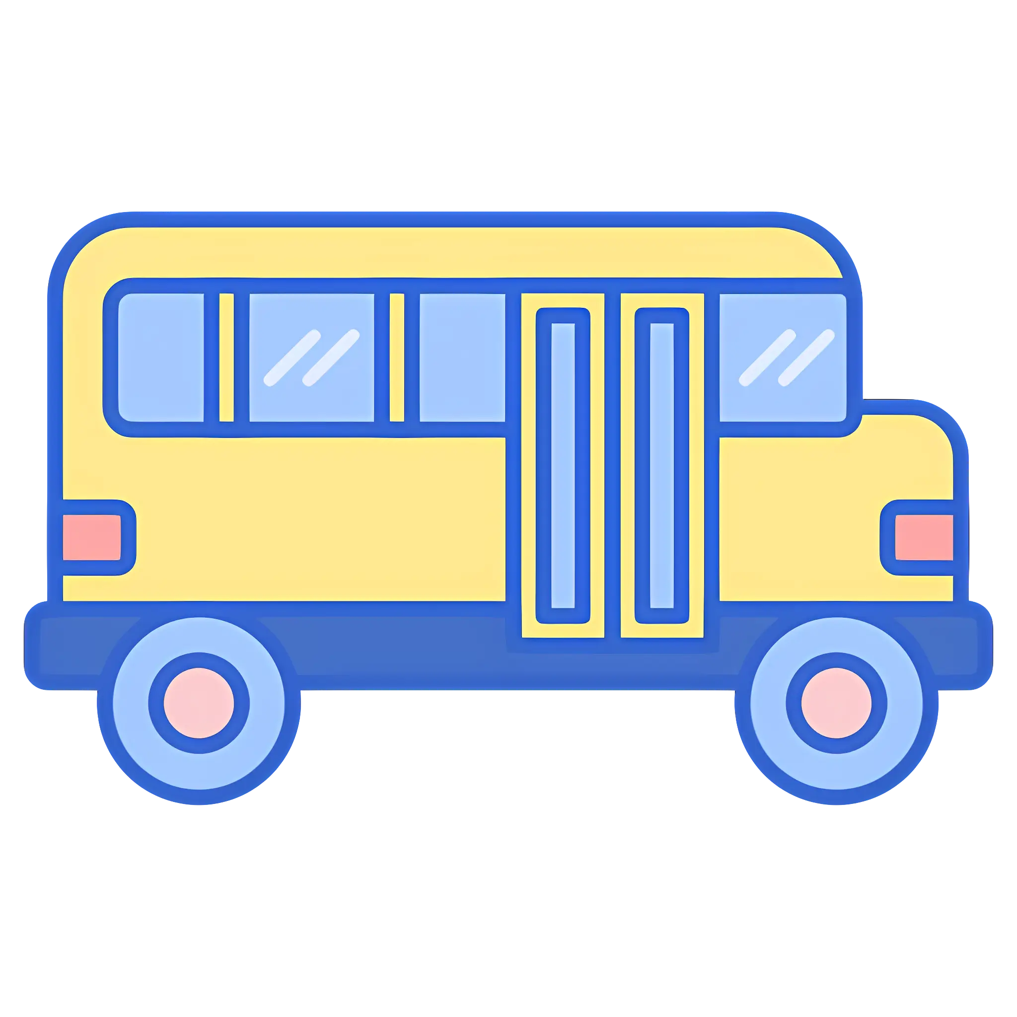 Yellow and Blue School Bus